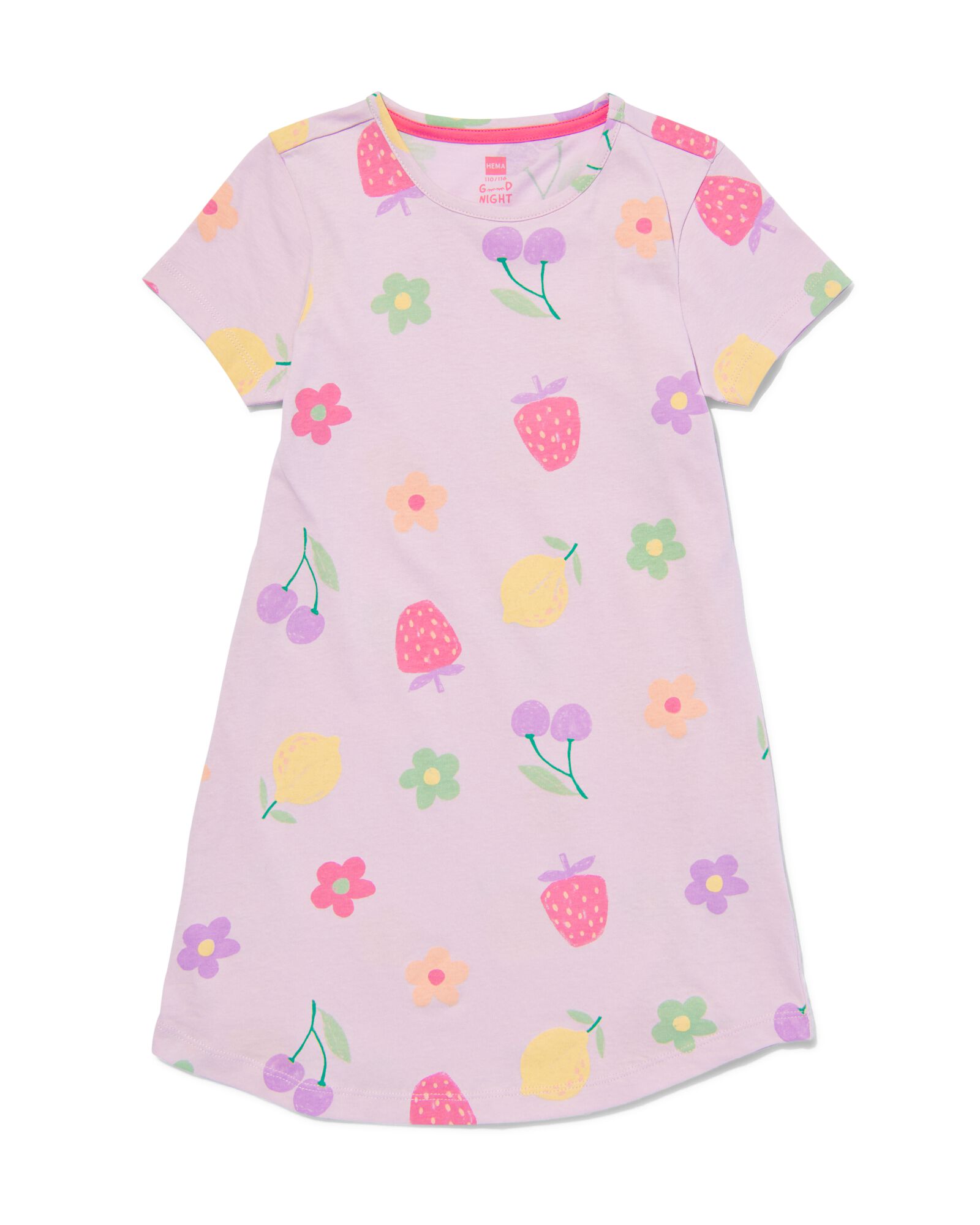 Chemise De Nuit Enfant Fille - 90% Coton Avec Dentelle - Manches Longues