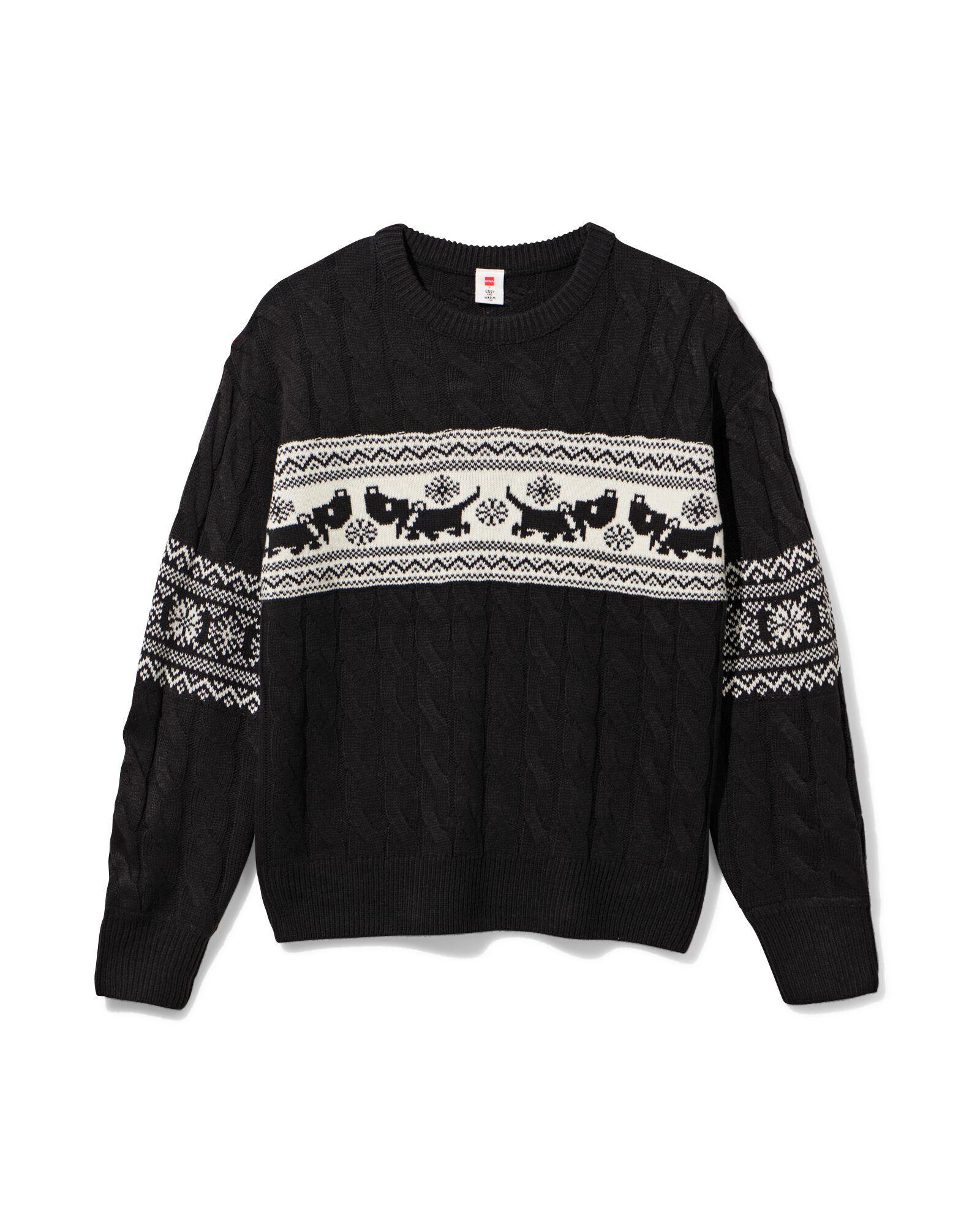 Takkie kersttrui voor volwassenen zwart - 36205690BLACK - HEMA