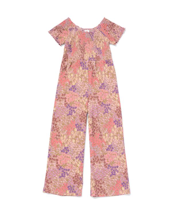 kinderjumpsuit jersey bloemen lichtroze lichtroze - 30863438LIGHTPINK - HEMA