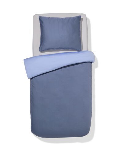 housse de couette 140x200/220 cm coton h&ocirc;tel satin bleu - 5750158 - HEMA