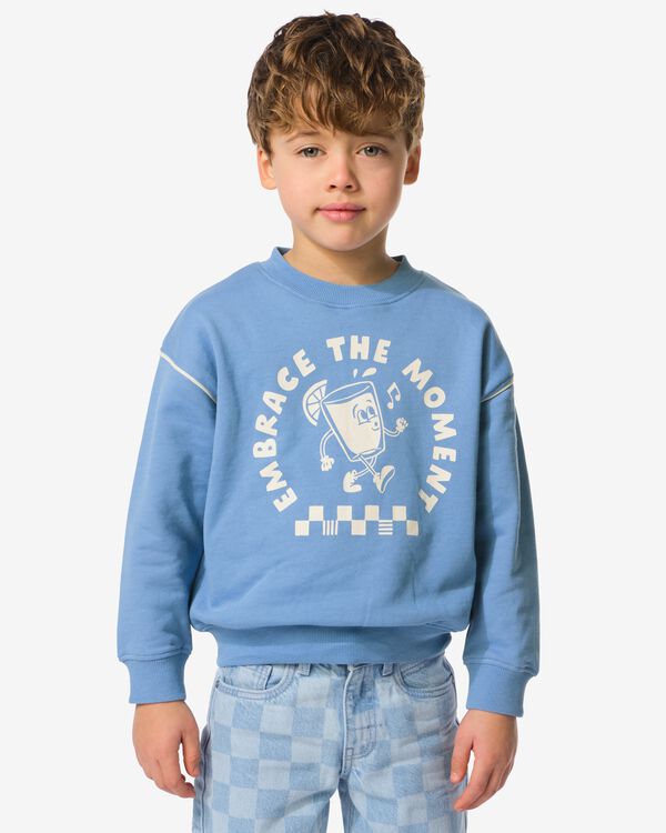 pull enfant r&eacute;tro bleu bleu - 30711630BLUE - HEMA
