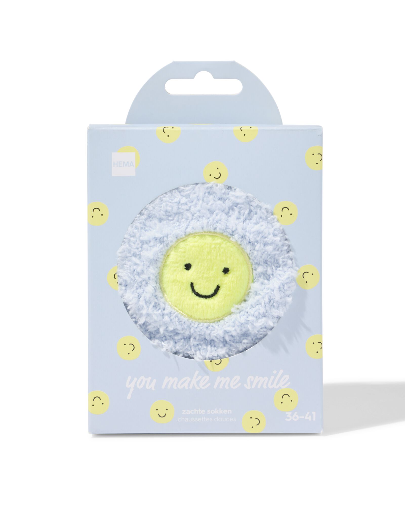 huissokken maat 36-41 fluffy lichtblauw - 61100311 - HEMA