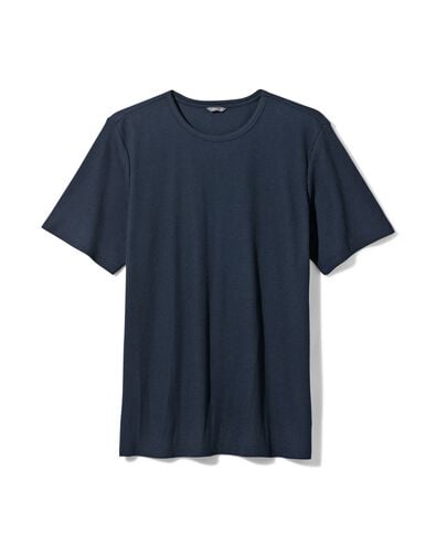 Herren-Loungeshirt, Baumwolle mit Waffeloptik dunkelblau XXL - 23680775 - HEMA