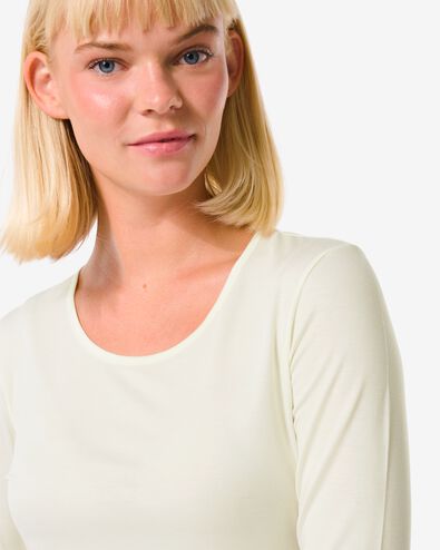 t-shirt thermique femme blanc blanc - 1000022107 - HEMA