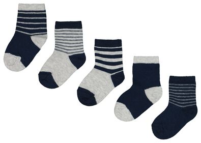 5 paires de chaussettes b&eacute;b&eacute; bleu - 1000018745 - HEMA