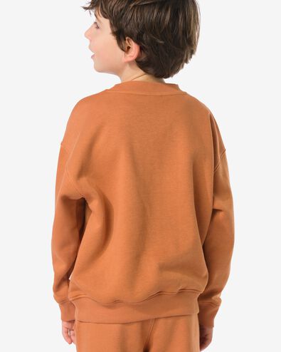 Takkie kindertrui sweatstof bruin bruin - 30712836BROWN - HEMA