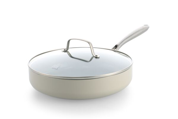 sauteuse BK avec couvercle &Oslash;28 cm c&eacute;ramique sans PFAS beige - 80190227 - HEMA