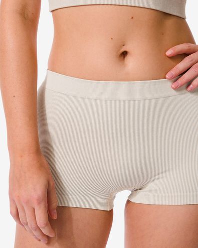 Damen-Boxershorts, nahtlos, gerippt beige beige - 21950001BEIGE - HEMA