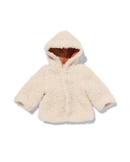 manteau bébé teddy avec capuche écru écru - 33176540ECRU - HEMA