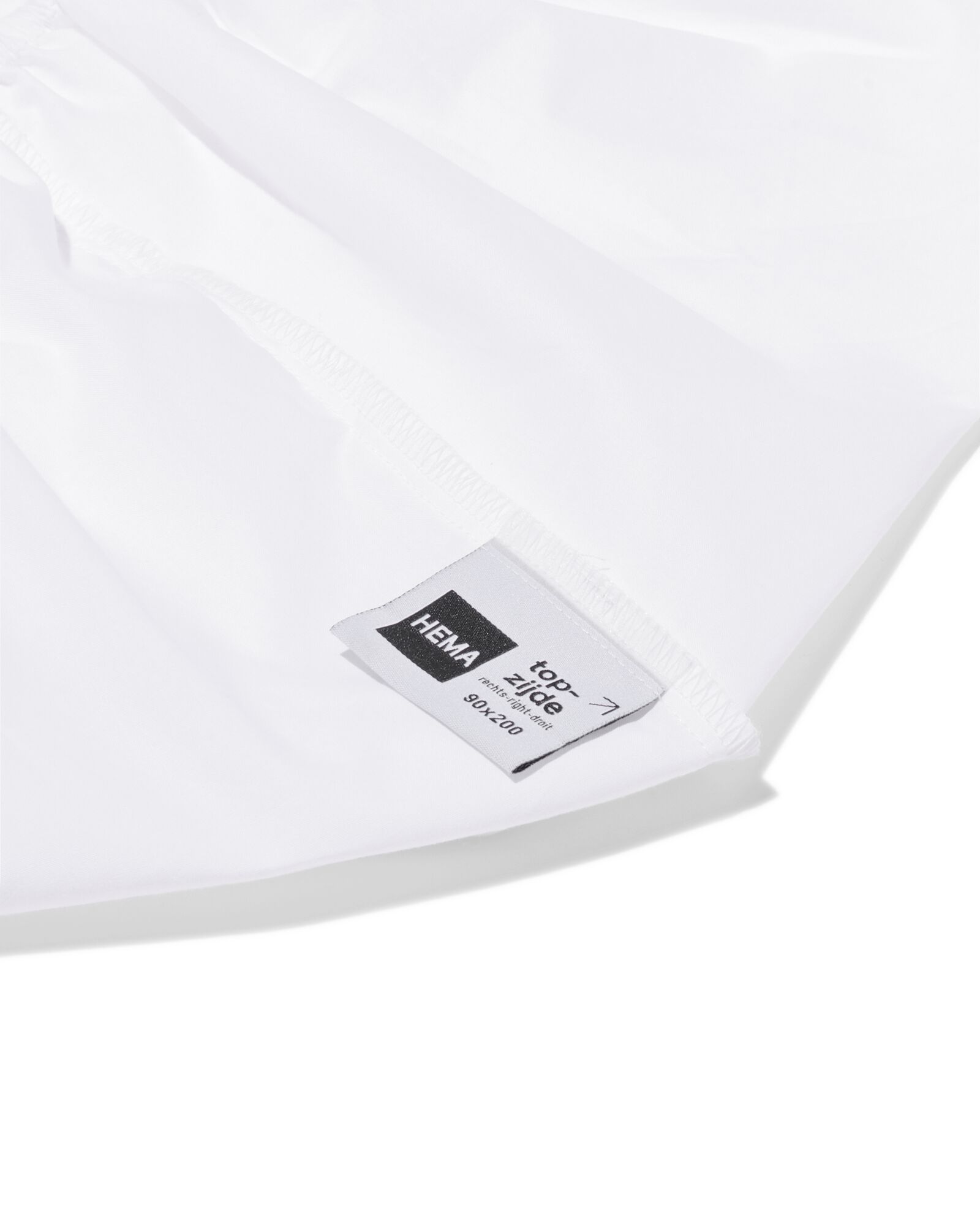 drap-housse boxspring 160x200cm percale de coton blanc - 5160042 - HEMA