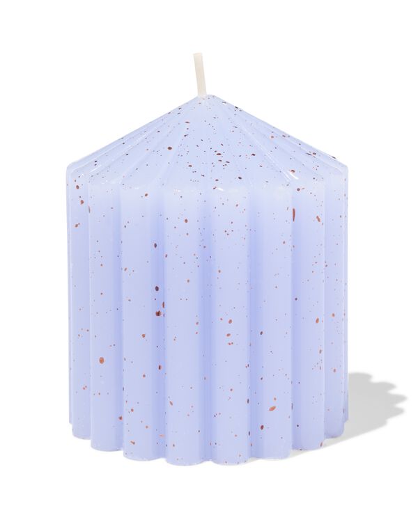 bougie pilier ⌀7x10cm nervur&eacute;e mouchet&eacute;e bleu clair - 13506167 - HEMA