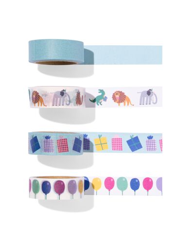 washitape feestbeesten - 4 stuks - 14710322 - HEMA