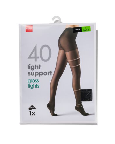 gl&auml;nzende Strumpfhose, Light Support, 40 Denier schwarz schwarz - 1000000942 - HEMA