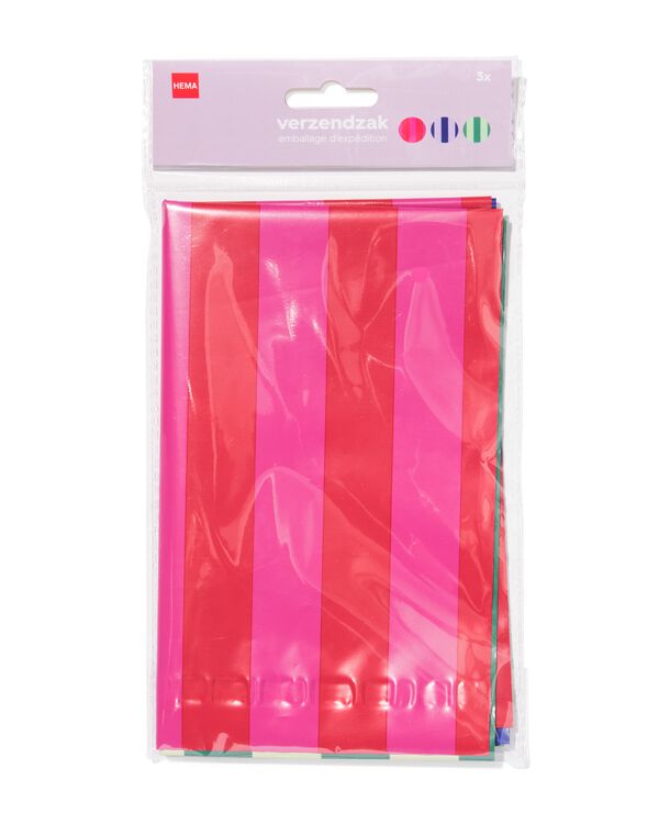 Versandtaschen, 13 &times; 21 cm, Streifen &ndash; 3 St&uuml;ck - 14700557 - HEMA