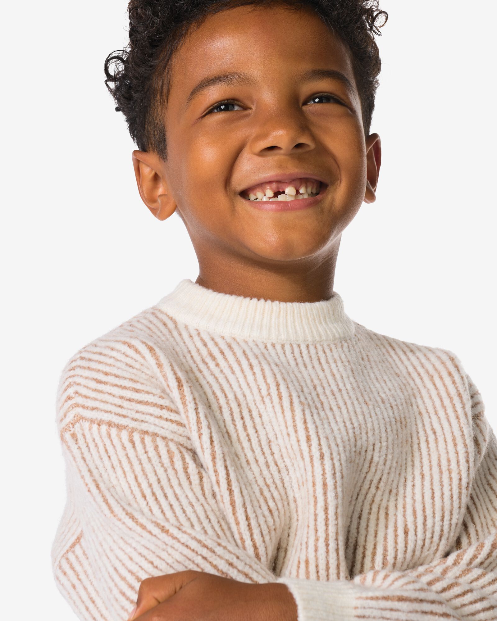 pull c&ocirc;tel&eacute; ray&eacute; enfant marron marron - 30702701BROWN - HEMA