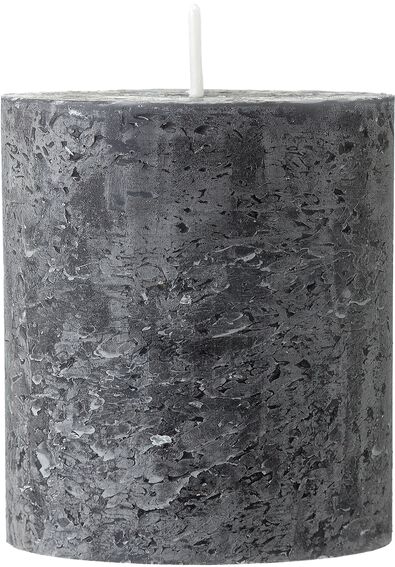 rustieke kaars - 8 x 7 cm - antraciet zwart 7 x 8 - 13502008 - HEMA