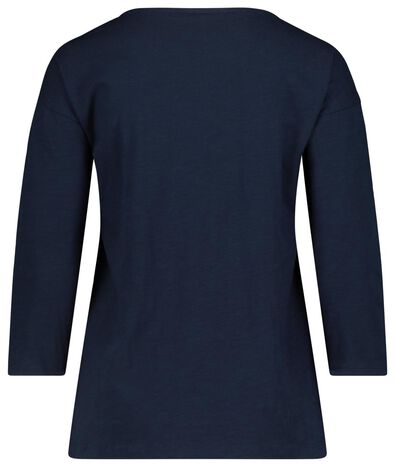 t-shirt femme bleu foncé - 1000018259 - HEMA