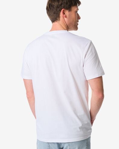 heren t-shirt regular fit o-hals - 2 stuks wit wit - 1000009943 - HEMA