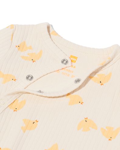 Gerippter mitwachsender Newborn-Strampler aus Bambus mit Stretchanteil und Vögeln ecru - 33412720ECRU - HEMA