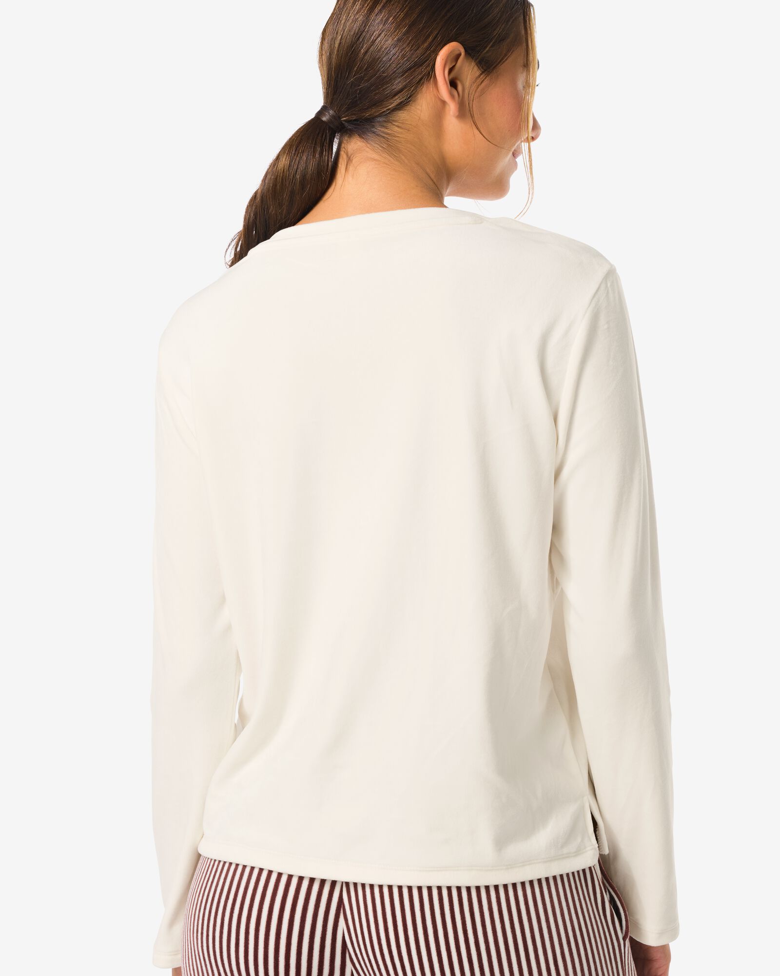 Damenshirt aus Samt cremefarben cremefarben - 23401150CREAM - HEMA