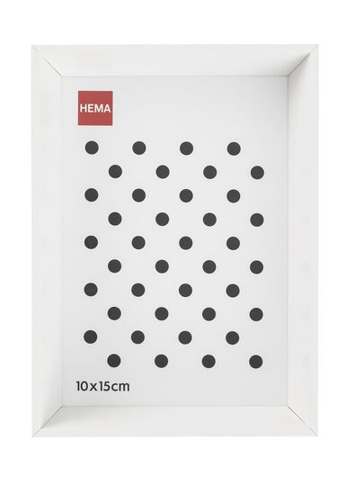 cadre photo - bois - blanc - facettes 10 x 15 - 1000015265 - HEMA