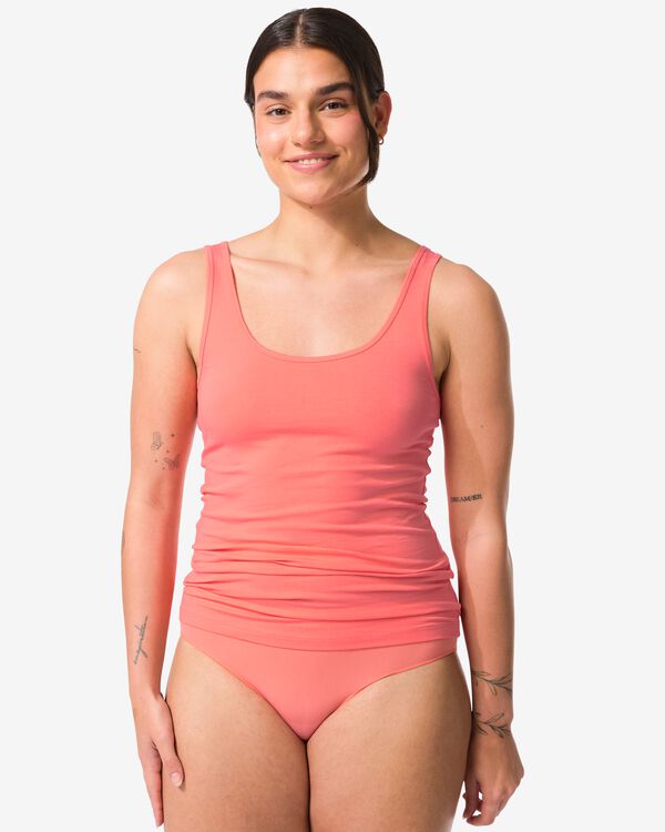 Damenunterhemd aus Baumwolle korallrosa korallrosa - 19691129CORALPINK - HEMA