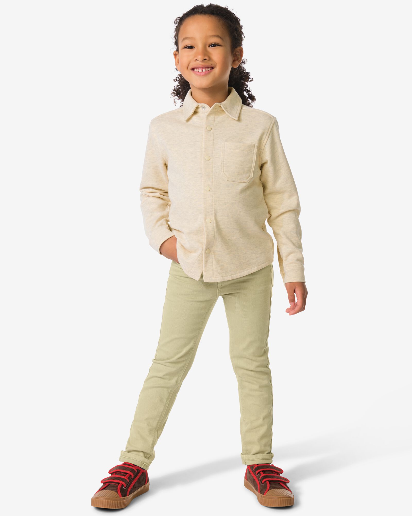 kinderbroek jogdenim lichtgroen lichtgroen - 30709703LIGHTGREEN - HEMA