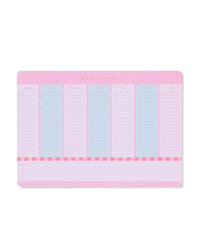 weekplanner 29.5x21cm roze-blauw - 14100236 - HEMA