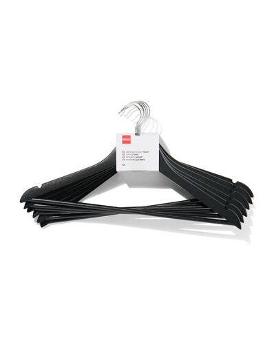 6 cintres noirs en bois - 39800402 - HEMA