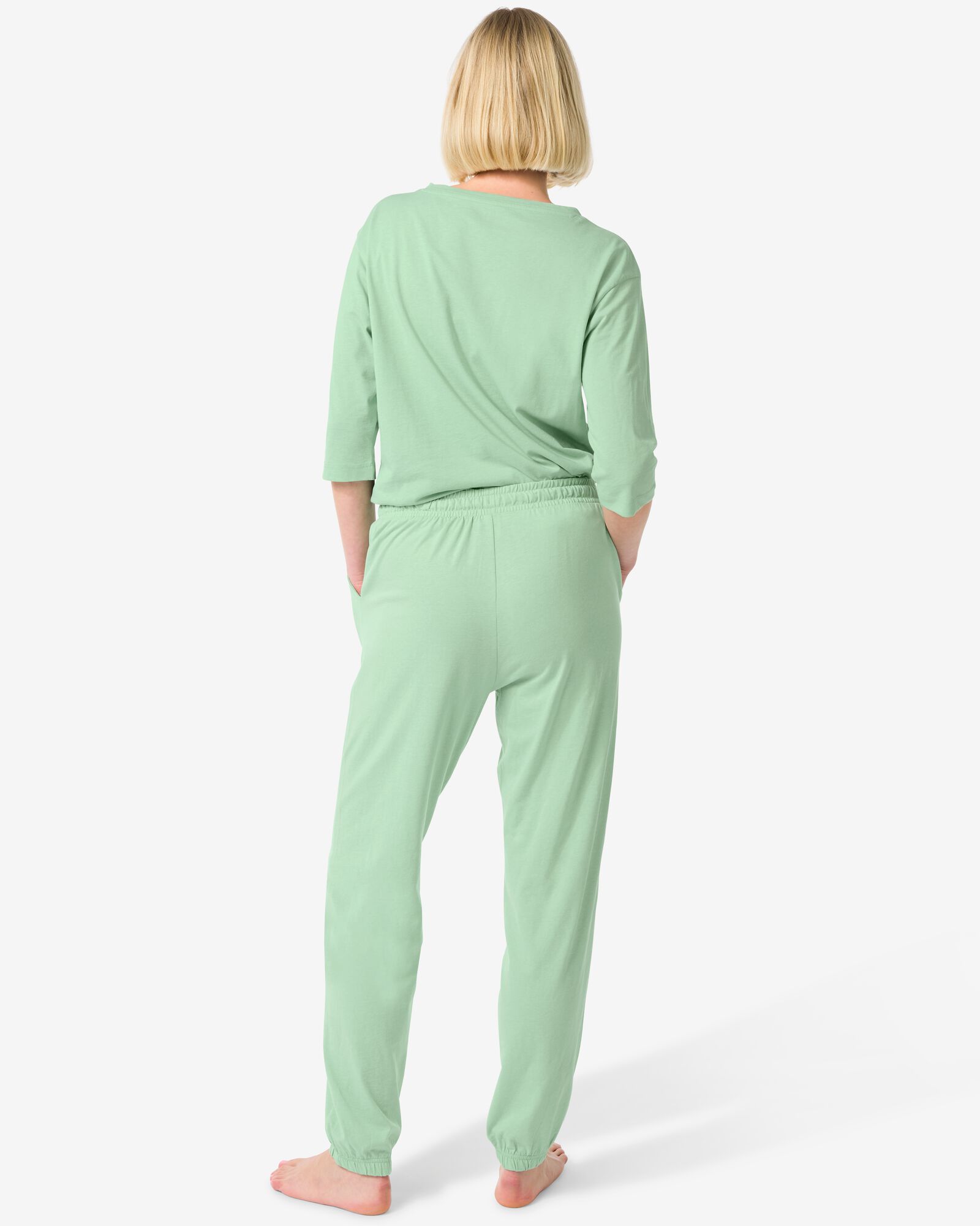 Damen-Pyjamahose aus Baumwolle hellgr&uuml;n - 23420114LIGHTGREEN - HEMA