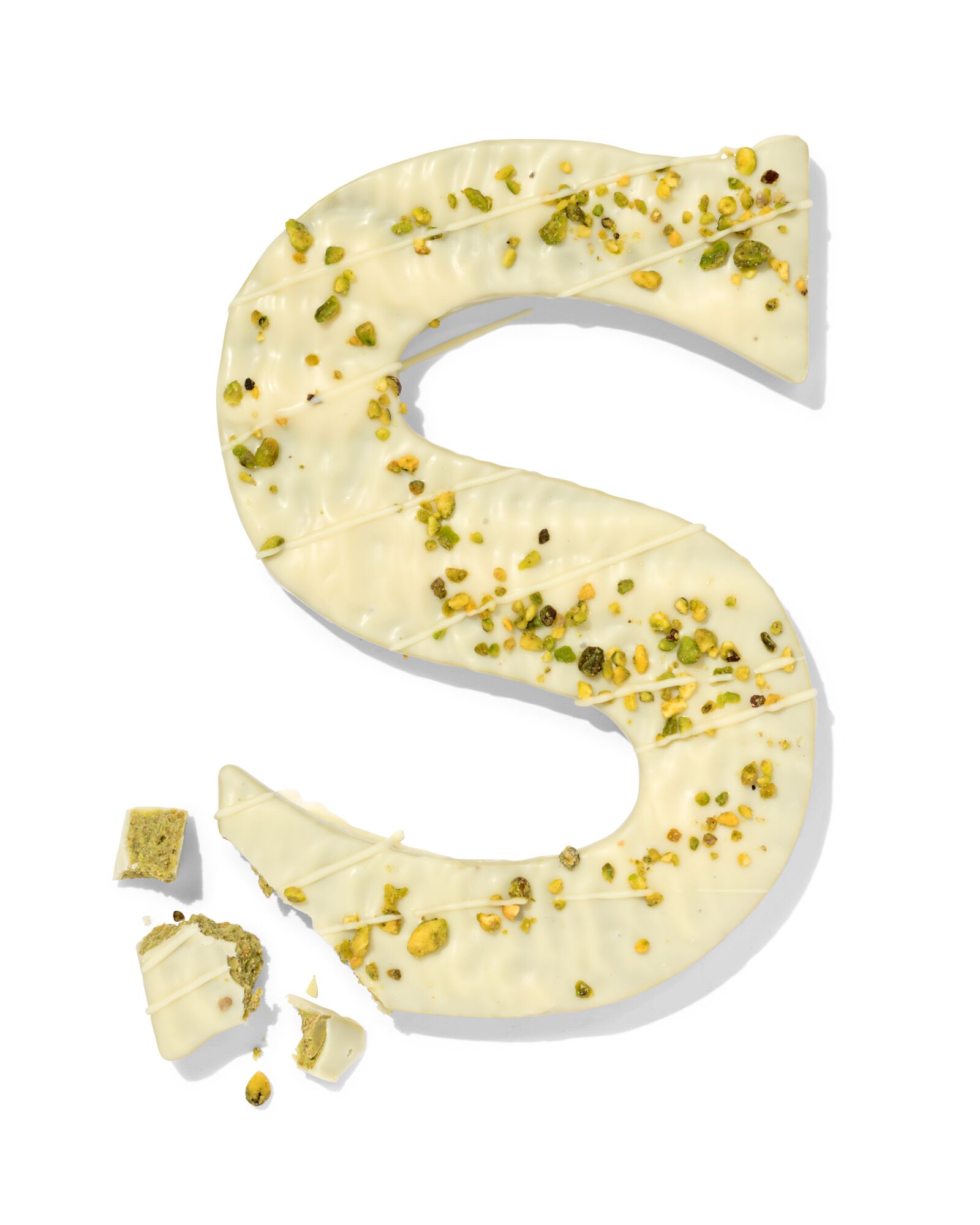 Lettre en chocolat fourr&eacute;e pistache-matcha, petite taille, 200 g - 24428631 - HEMA