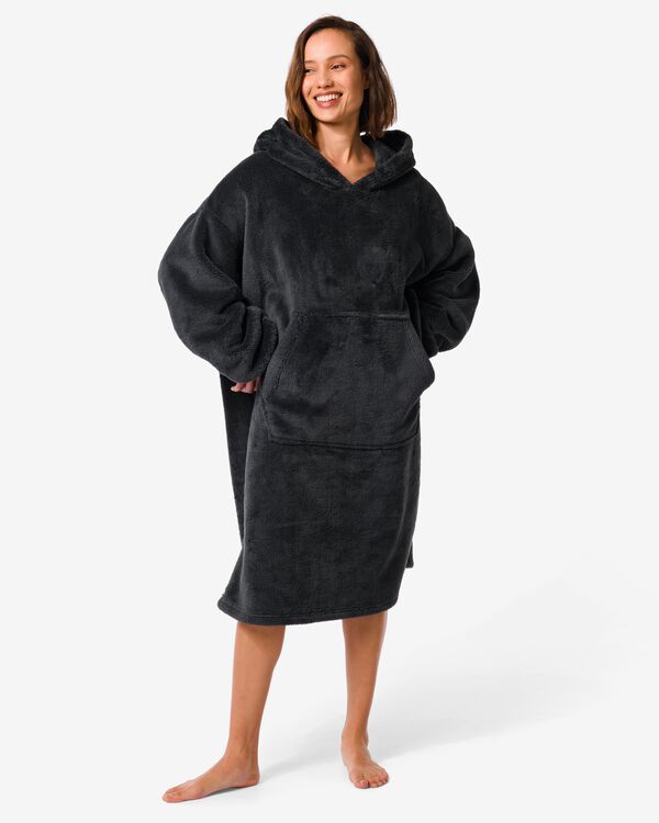 plaid à capuche et hoodie gris taille unique - 61130260 - HEMA