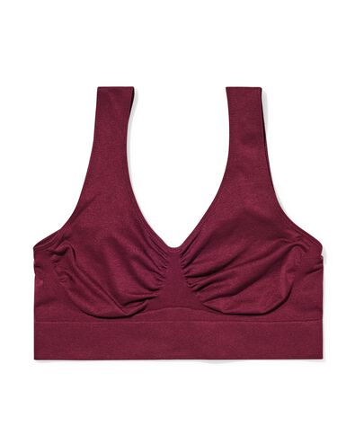 haut non pr&eacute;form&eacute; sans armature ni couture bordeaux - 21801090BURGUNDYRED - HEMA