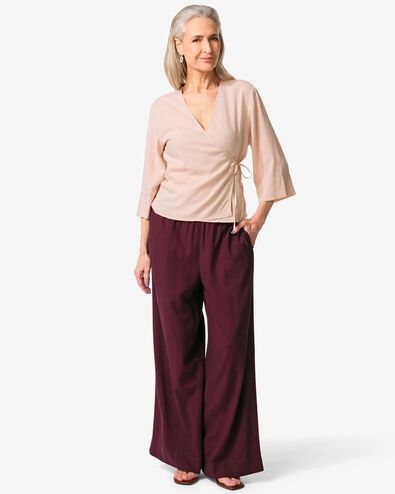 damesbroek Dawn wide fit bordeauxrood bordeauxrood - 36211460BURGUNDYRED - HEMA