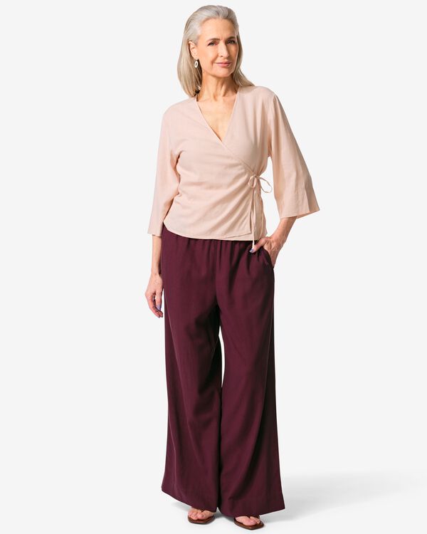 damesbroek Dawn wide fit bordeauxrood bordeauxrood - 36211460BURGUNDYRED - HEMA