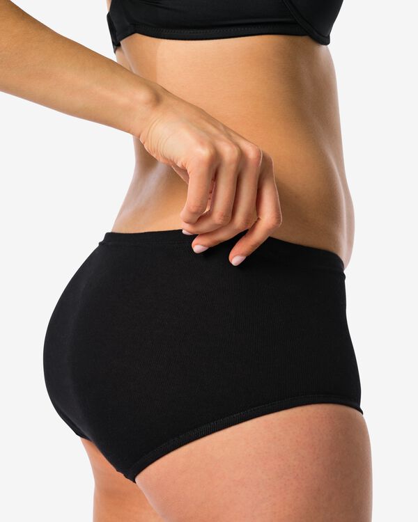2er-Pack Damen-Slips, Baumwolle schwarz schwarz - 1000006555 - HEMA