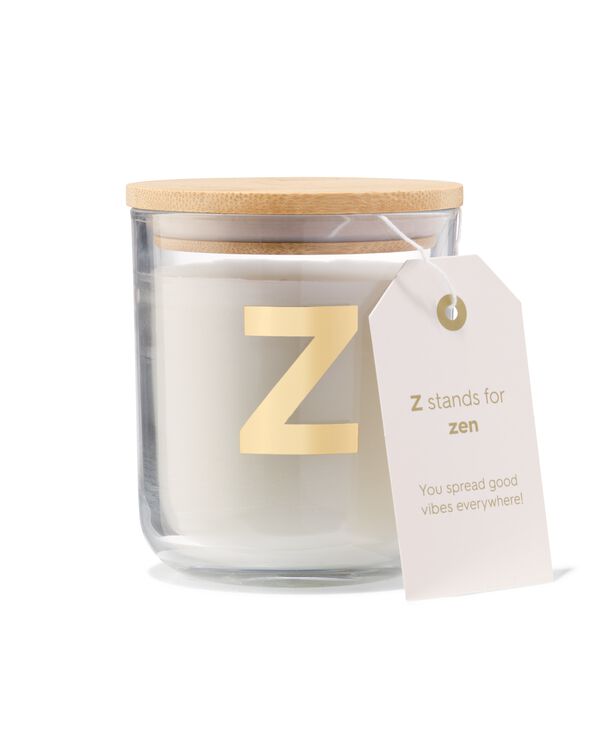 bougie en verre &Oslash;8x10cm lettre Z - 61100425 - HEMA