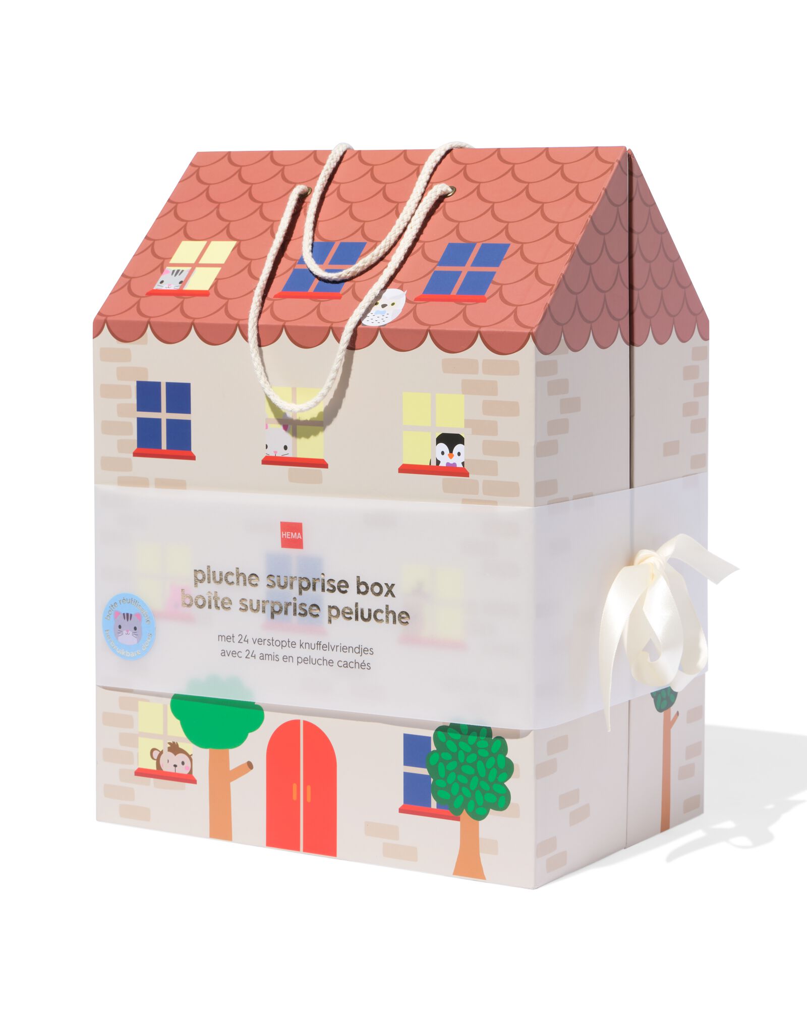 pluche surprise box met 24 verstopte knuffelvriendjes - 15100415 - HEMA