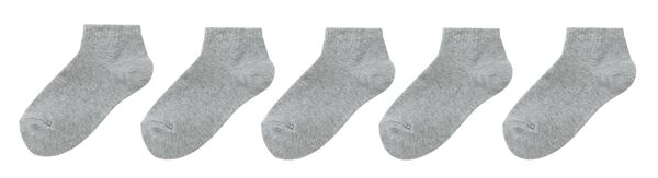 socquettes enfant en coton - 5 paires gris chin&eacute; gris chin&eacute; - 1000002038 - HEMA