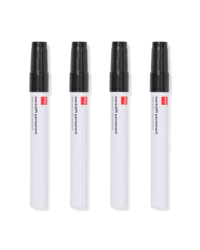 Permanentmarker Schwarz &ndash; 4 St&uuml;ck - 14400622 - HEMA