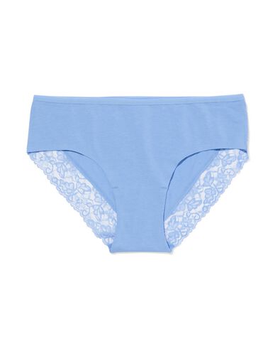 slip hipster femme coton avec dentelle bleu - 19601754BLUE - HEMA
