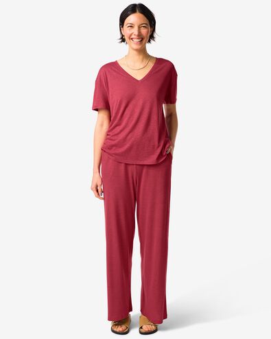 damesbroek Cora regular fit rood rood - 36209380RED - HEMA