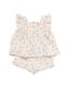 baby kledingset tuniek en short mousseline bloemen gebroken wit gebroken wit - 33047550OFFWHITE - HEMA