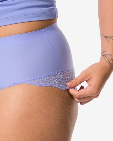 Mittelstark korrigierender Slip, hohe Taille, Spitzenbesatz blau - 21570035BLUE - HEMA