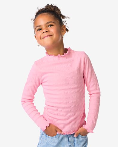 kinder T-shirt structuur roze roze - 30842754PINK - HEMA