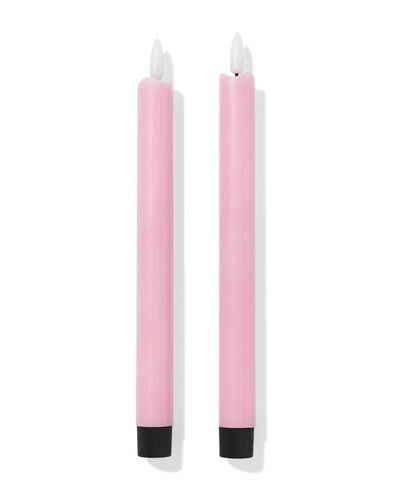 bougies de table led 3x26cm rose - 2 pi&egrave;ces - 25800190 - HEMA