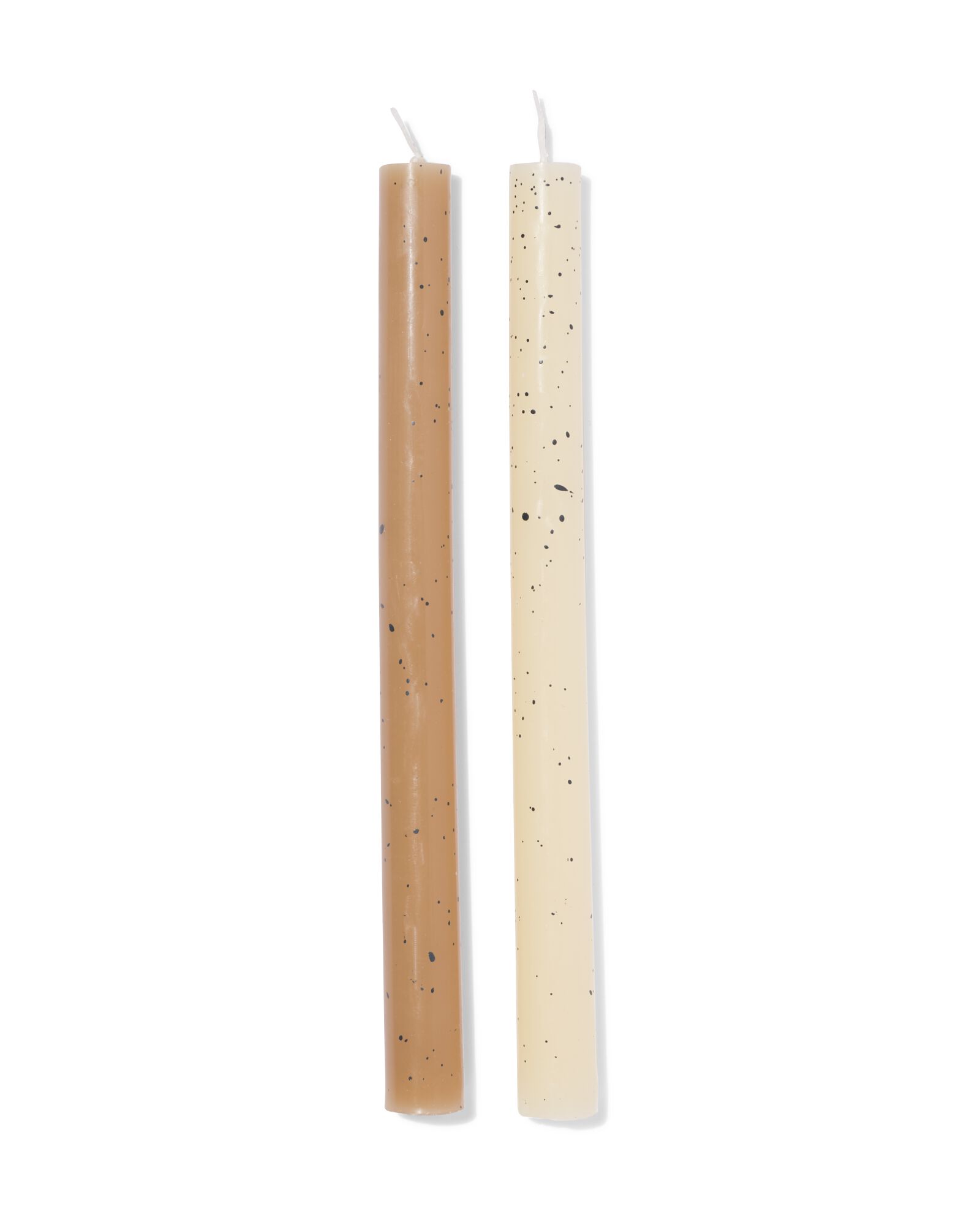 bougies longues ⌀2,2x25cm moucheture naturel - 2 pi&egrave;ces - 13506152 - HEMA