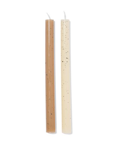 bougies longues ⌀2,2x25cm moucheture naturel - 2 pi&egrave;ces - 13506152 - HEMA