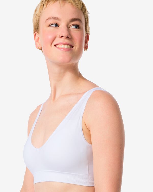 top zonder beugel naadloos wit wit - 21930806WHITE - HEMA