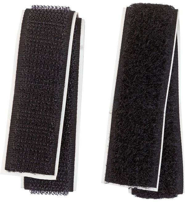 klittenband zelfklevend 50cmx20mm zwart - 1441081 - HEMA